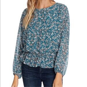 1. State Floral Blue Women's Top XS